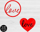 Love Svg Files For Cricut And Silhouette, Valentine's Day Svg Cut Files