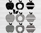 Apple Svg Files For Cricut And Silhouette, Teacher Svg Cut Files, Teacher Monogram Svg, Back To School Svg Files for Cricut