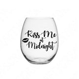 Kiss Me At Midnight Svg Files For Cricut And Silhouette, New Years Svg Cut File, New Years Eve Clipart Digital Download Vector.
