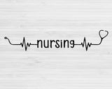 Nursing Svg Files For Cricut And Silhouette, Nurse Png, Nurse Stethoscope Svg Cut Files,  Heartbeat Svg, Nurse Svg.