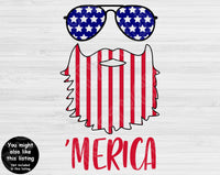 Usa Merica Mustache Svg Files For Cricut And Silhouette, 4th of July Svg Cut Files, Patriotic Svg, Fourth of July Svg, July 4th Svg