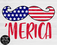 Merica Beard Svg Files For Cricut And Silhouette, 4th of July Svg, Fourth of July Svg, Patriotic Svg Cut File, July 4th Svg, Independence Day Svg