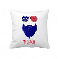 Merica Beard Svg Files For Cricut And Silhouette, Fourth of July Svg, Patriotic Svg Cut File, July 4th Svg, Independence Day Svg, 4th of July Svg