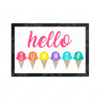 Hello Summer Svg, Ice Cream Svg Files For Cricut And Silhouette, Summer Quote Svg Cut Files, Summer Png, Dxf, Eps, Hello Summer Sign Svg