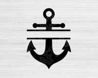 Boat Anchor Svg, Nautical Svg Files For Cricut And Silhouette, Split Anchor Svg Cut Files, Nautical Anchor Svg, Anchor Monogram Svg