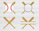 Baseball Bat Svg Files For Cricut And Silhouette, Split Baseball Svg Cut Files, Baseball Monogram Svg, Softball Svg