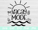 Vacay Mode Svg Files for Cricut, Summer Shirt Svg, Vacation Svg, Dxf, Eps, Png for Silhouette and Glowforge