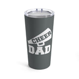 Dark Grey Cheer Dad Tumbler 20oz With Megaphone Gift For Him
