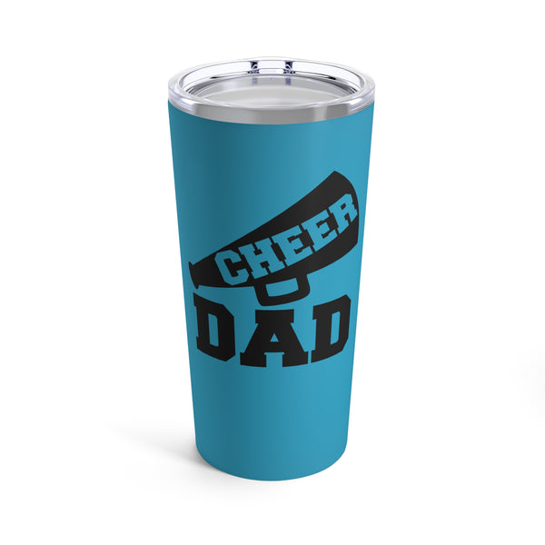 Turquoise Cheer Dad Tumbler 20oz With Megaphone Gift For Him