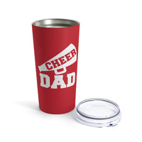 Red Cheer Dad Tumbler 20oz With Megaphone Gift For Him