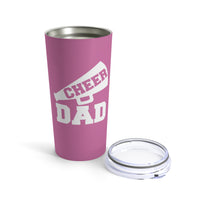 Light Pink Cheer Dad Tumbler 20oz With Megaphone Gift For Him