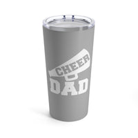 Light Grey Cheer Dad Tumbler 20oz With Megaphone Gift For Him