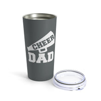 Dark Grey Cheer Dad Tumbler 20oz With Megaphone Gift For Him