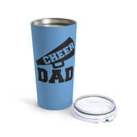 Light Blue Cheer Dad Tumbler 20oz With Megaphone Gift For Him