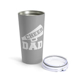 Light Grey Cheer Dad Tumbler 20oz With Megaphone Gift For Him