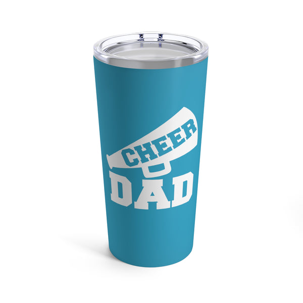 Turquoise Cheer Dad Tumbler 20oz With Megaphone Gift For Him