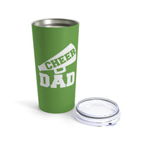 Light Green Cheer Dad Tumbler 20oz With Megaphone Gift For Him