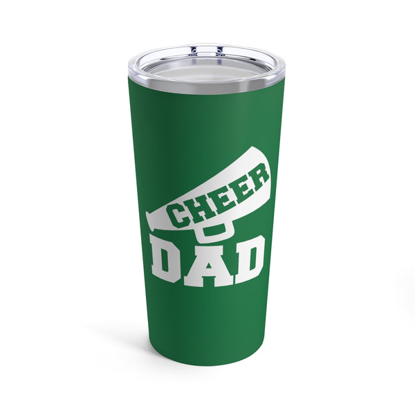 Dark Green Cheer Dad Tumbler 20oz With Megaphone Gift For Him