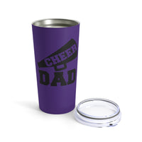 Purple Cheer Dad Tumbler 20oz With Megaphone Gift For Him