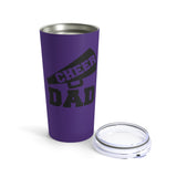 Purple Cheer Dad Tumbler 20oz With Megaphone Gift For Him