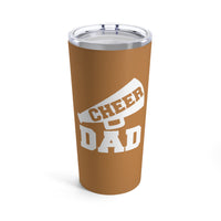 Light Brown Cheer Dad Tumbler 20oz With Megaphone Gift For Him