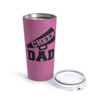 Light Pink Cheer Dad Tumbler 20oz With Megaphone Gift For Him