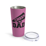 Light Pink Cheer Dad Tumbler 20oz With Megaphone Gift For Him