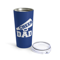 Dark Blue Cheer Dad Tumbler 20oz With Megaphone Gift For Him