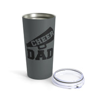 Dark Grey Cheer Dad Tumbler 20oz With Megaphone Gift For Him