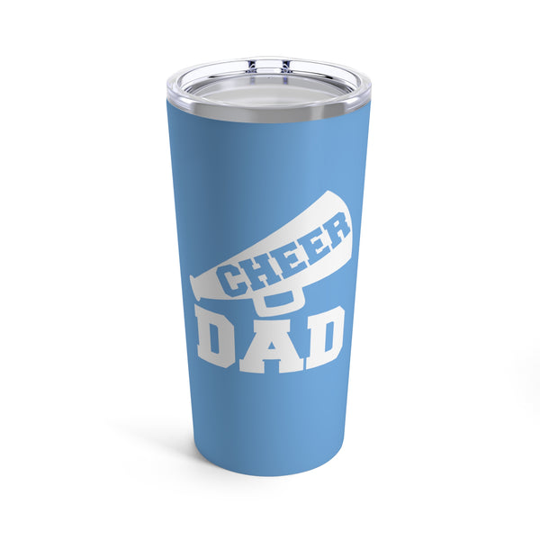 Light Blue Cheer Dad Tumbler 20oz With Megaphone Gift For Him