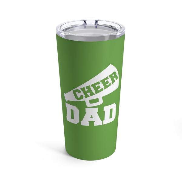 Light Green Cheer Dad Tumbler 20oz With Megaphone Gift For Him