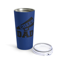 Dark Blue Cheer Dad Tumbler 20oz With Megaphone Gift For Him
