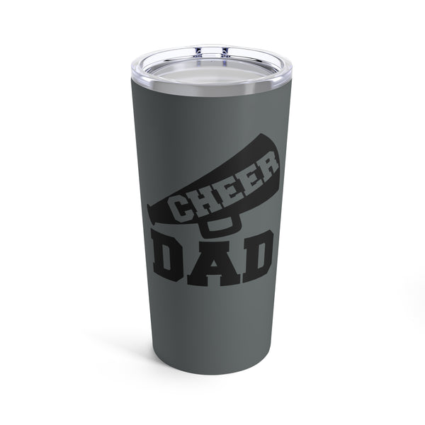 Dark Grey Cheer Dad Tumbler 20oz With Megaphone Gift For Him