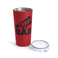 Dark Red Cheer Dad Tumbler 20oz With Megaphone Gift For Him