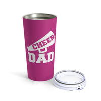 Pink Cheer Dad Tumbler 20oz With Megaphone Gift For Him