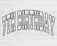 7th Birthday Svg Files For Cricut, Seventh Birthday Svg, 7 Year Old Svg Dxf Png Eps Cut Files Silhouette