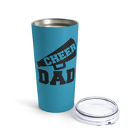 Turquoise Cheer Dad Tumbler 20oz With Megaphone Gift For Him