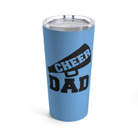 Light Blue Cheer Dad Tumbler 20oz With Megaphone Gift For Him