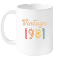 1981 Retro Vintage Birth Year Blast Coffee Mug, Tumbler, Wine Glass