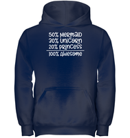 50% Mermaid, 30% Unicorn, 20% Princess – 100% Magical Kids Heavyweight Pullover Hoodie
