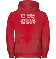 50% Mermaid, 30% Unicorn, 20% Princess – 100% Magical Kids Heavyweight Pullover Hoodie