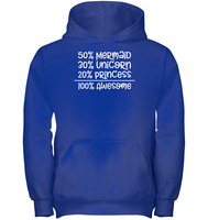 50% Mermaid, 30% Unicorn, 20% Princess – 100% Magical Kids Heavyweight Pullover Hoodie