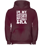In My Eleventh Birthday Era Birthday Shirt Kids Heavyweight Pullover Hoodie