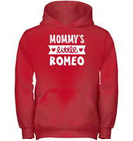 Mommy's Little Romeo Valentines Kids Heavyweight Pullover Hoodie