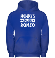 Mommy's Little Romeo Valentines Kids Heavyweight Pullover Hoodie