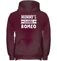 Mommy's Little Romeo Valentines Kids Heavyweight Pullover Hoodie