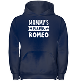 Mommy's Little Romeo Valentines Kids Heavyweight Pullover Hoodie