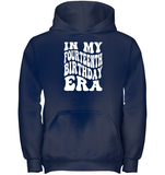 In My Fourteenth Birthday Era Birthday Shirt Kids Heavyweight Pullover Hoodie