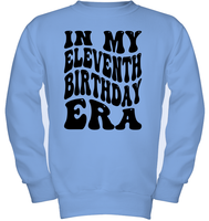 In My Eleventh Birthday Era Birthday Shirt Kids Fleece Pullover Sweatshirt