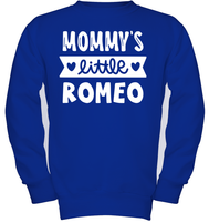 Mommy's Little Romeo Valentines Kids Fleece Pullover Sweatshirt
